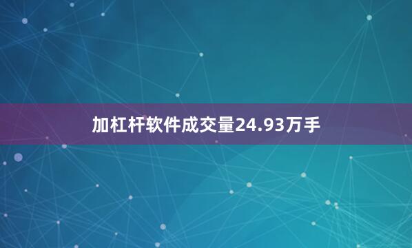 加杠杆软件成交量24.93万手